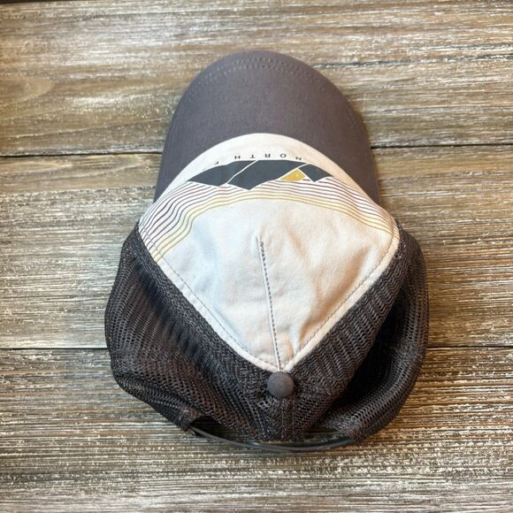 The North Face Trucker Hat Mens Brown Mesh Snapback Cap Adjustable - Picture 2 of 3